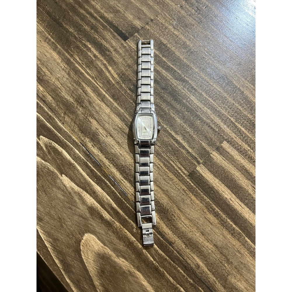 Terner AM-H113 Silver Tone Quartz Watch Rhinestone Dial Stainless Steel Link